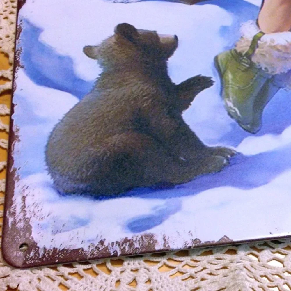 Sexy Huntress with Baby Bear Wall Art